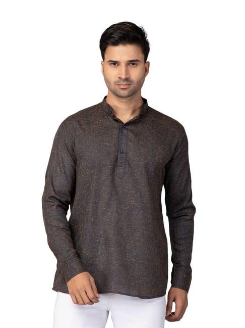 neudis dark grey fitted - regent textured short kurta