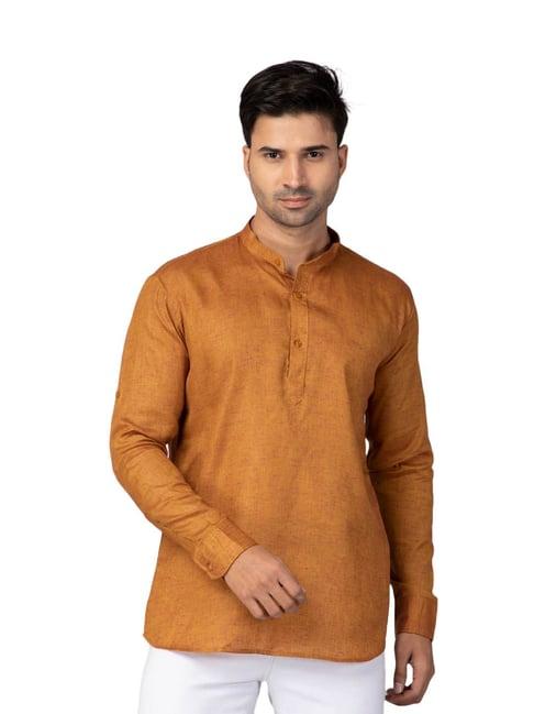 neudis mustard fitted - regent textured short kurta