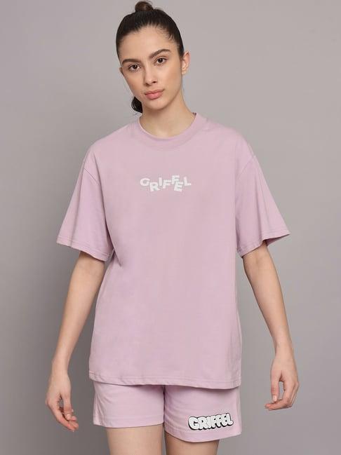 griffel light purple printed t-shirt