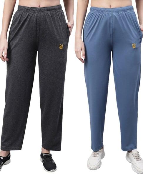 vimal jonney grey & blue cotton track pants - pack of 2