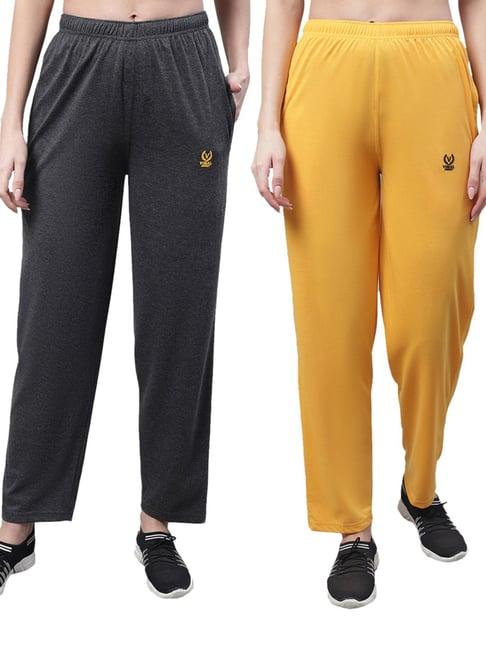 vimal jonney grey & yellow cotton track pants - pack of 2