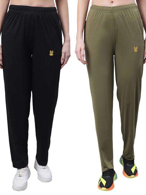 vimal jonney black & green cotton track pants - pack of 2