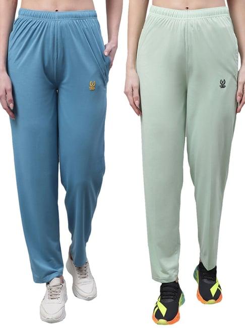 vimal jonney blue & green cotton track pants - pack of 2