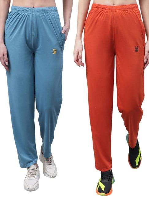 vimal jonney blue & orange cotton track pants - pack of 2