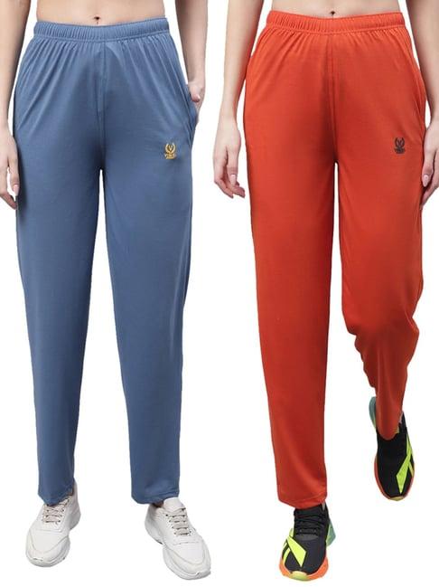 vimal jonney blue & orange cotton track pants - pack of 2