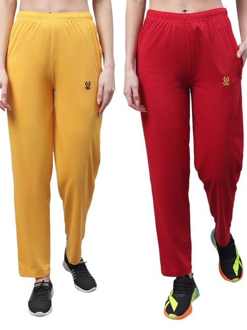 vimal jonney yellow & red cotton track pants - pack of 2