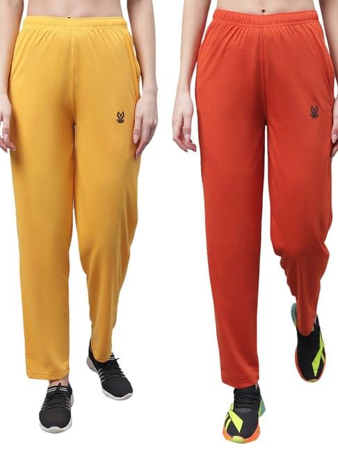 vimal jonney yellow & orange cotton track pants - pack of 2