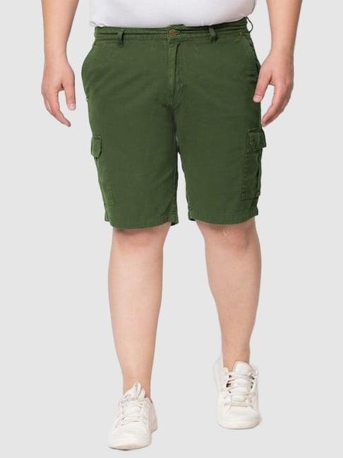 ivoc green regular fit plus size cargo shorts