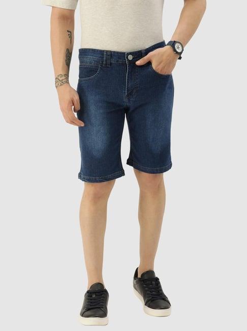 ivoc navy regular fit denim shorts