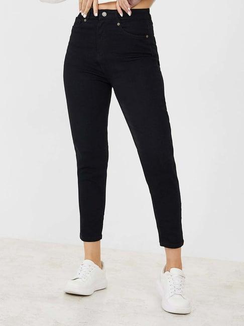 styli solid high rise mom jeans