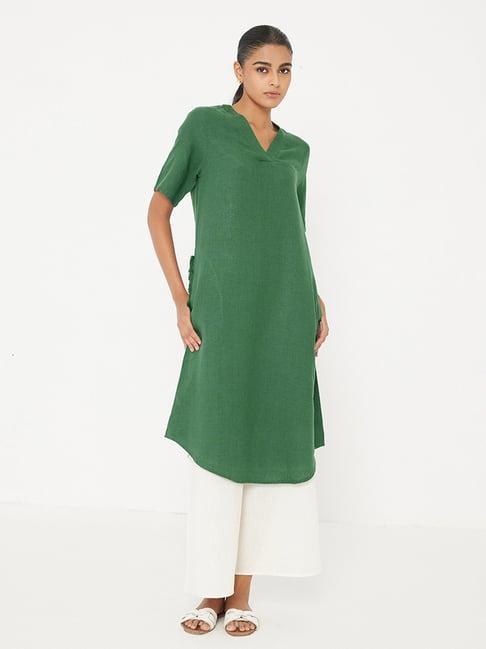 ancestry green a line kurta