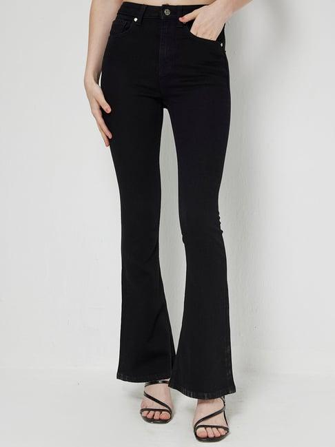 cover story black regular fit high rise jeans