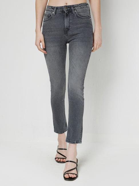 cover story grey regular fit mid rise jeans