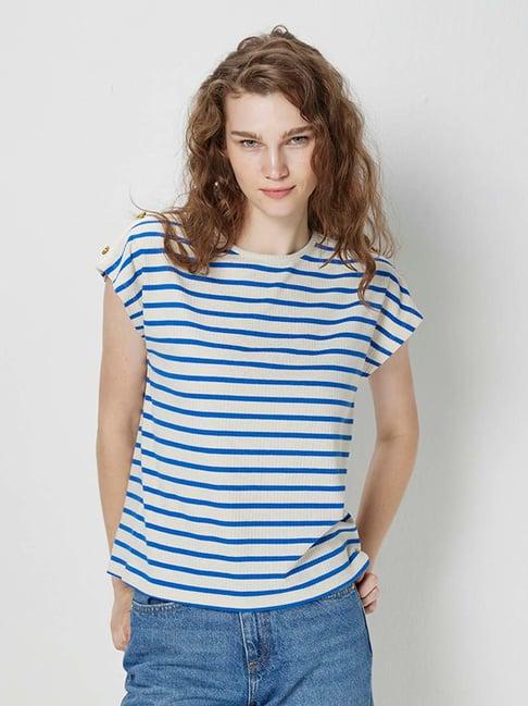 cover story navy & white striped t-shirt