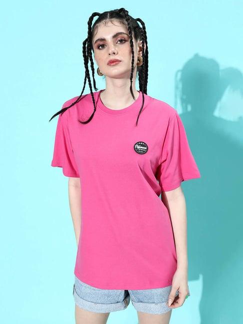 difference of opinion fuchsia graphic cotton oversized t-shirt