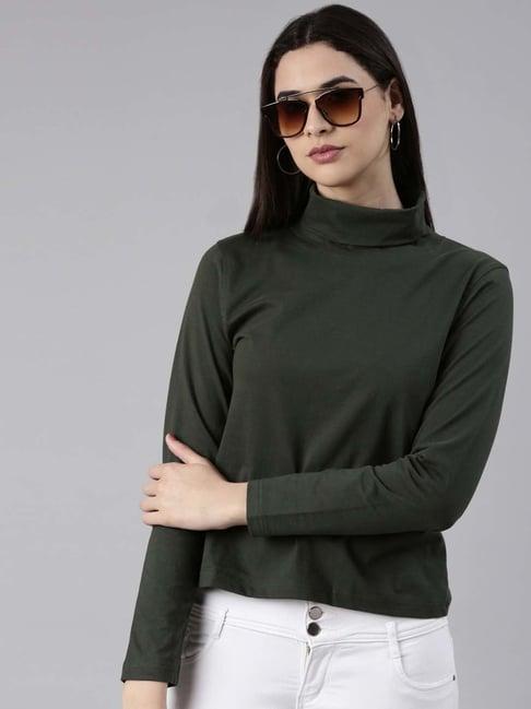 kryptic olive green cotton t-shirt