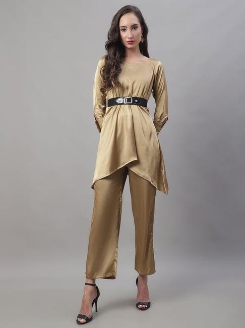 jainish golden full sleeves jumpsuit