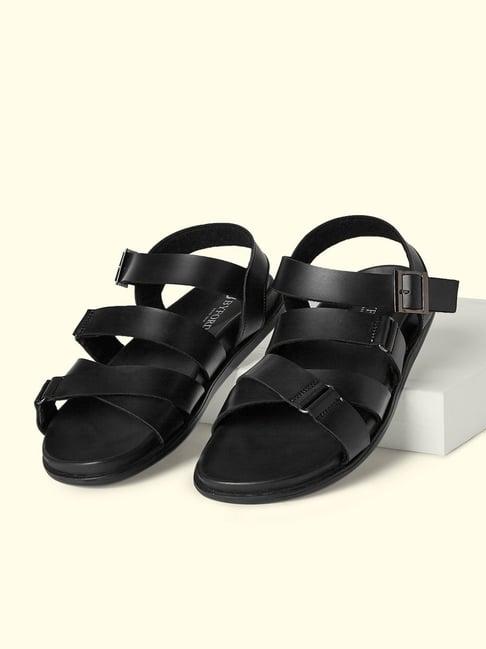 byford by pantaloons men's black ankle strap sandals