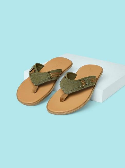 byford by pantaloons men's olive thong sandals