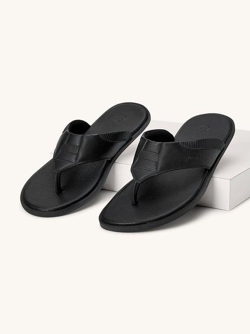 byford by pantaloons men's black thong sandals