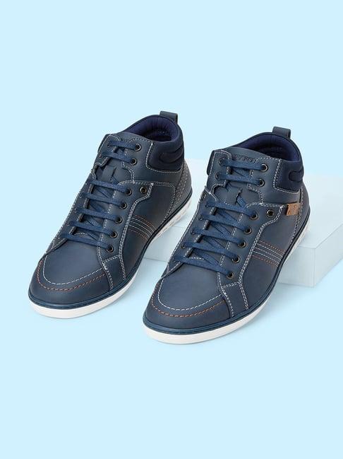 byford by pantaloons men's navy ankle high sneakers