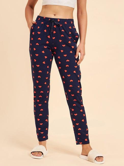 sweet dreams navy & orange printed lounge pants