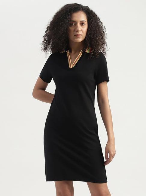 united colors of benetton black shirt dress