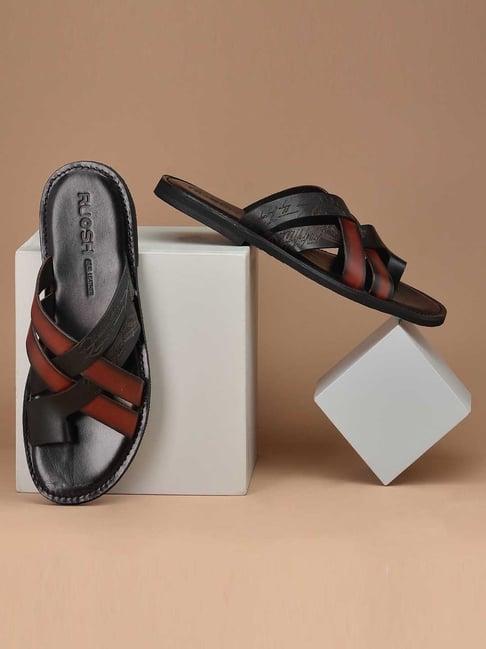 ruosh men's black toe ring sandals