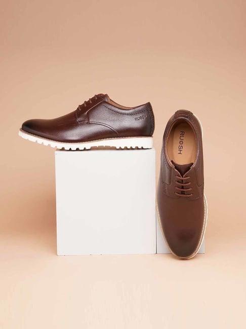 ruosh men's brown derby shoes