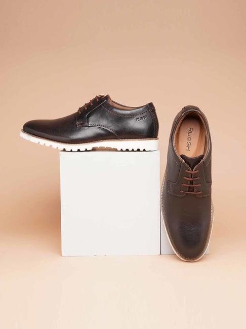 ruosh men's brown derby shoes