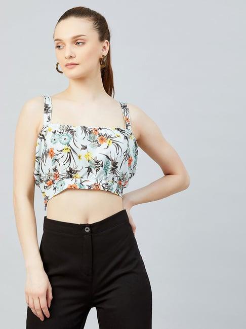 chimpaaanzee multicolor floral print crop top