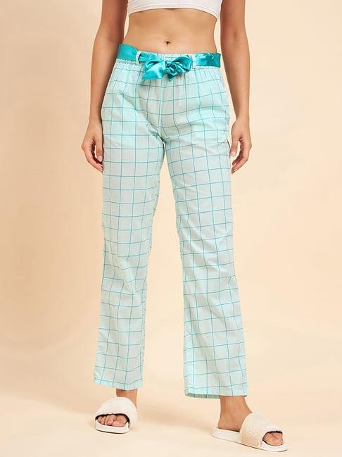 sweet dreams sky blue cotton check pyjamas