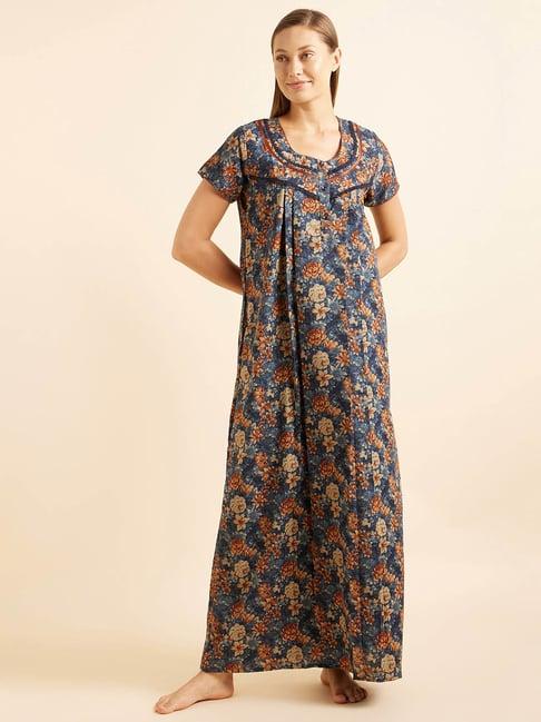 sweet dreams blue floral print nighty