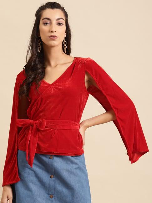 dodo & moa red velvet top