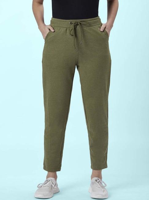 ajile by pantaloons green cotton trackpants