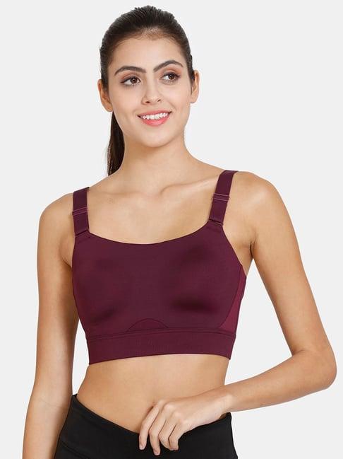 zelocity by zivame purple sports bra