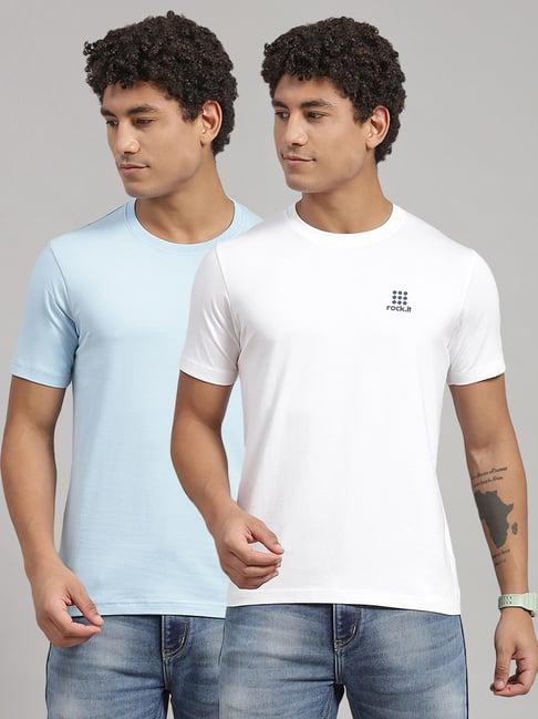 rock.it blue & white slim fit t-shirt - pack of 2