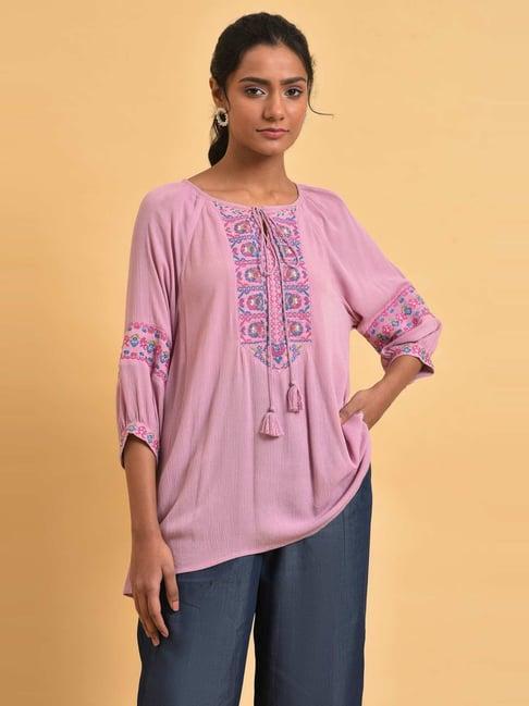 w blush pink embroidered top