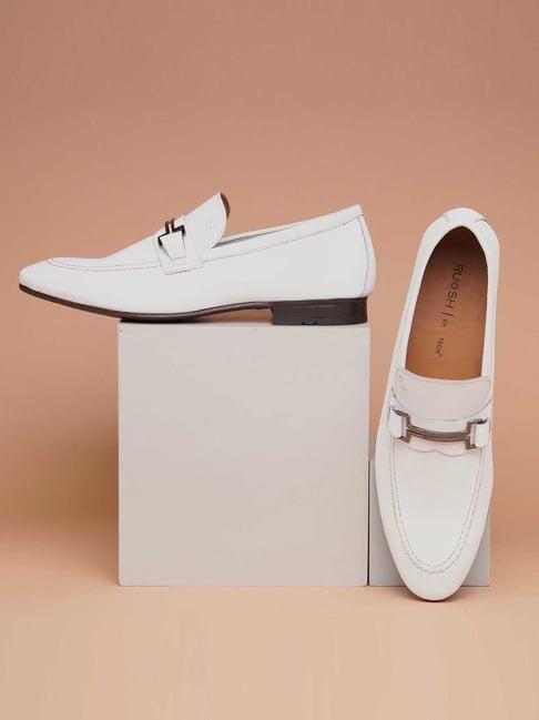 ruosh men's white formal loafers