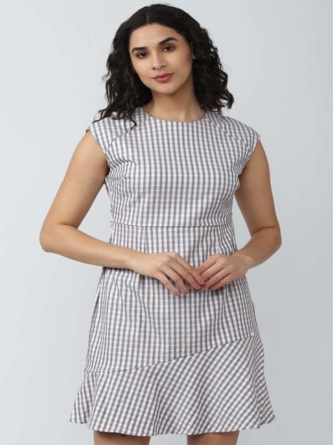 van heusen grey chequered shift dress