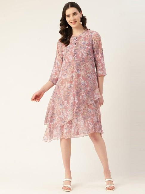 alsace lorraine paris pink printed a-line dress