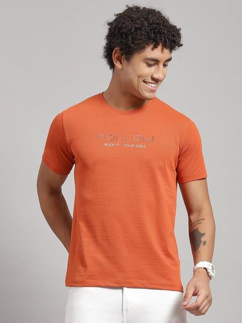 rock.it rust slim fit printed t-shirt