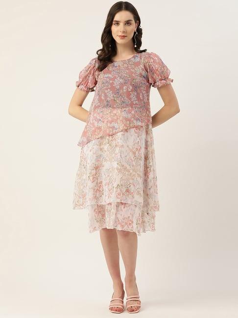 alsace lorraine paris pink printed a-line dress