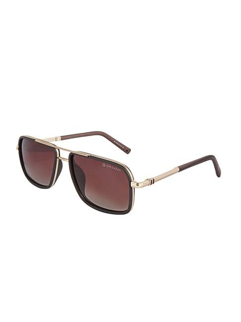 giordano brown rectangular sunglasses for men