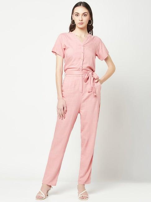 crimsoune club pink v neck jumpsuit