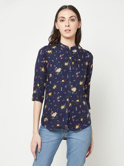 crimsoune club navy printed shirt