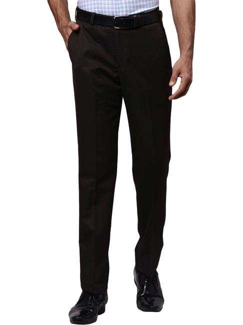 park avenue medium brown regular fit trousers