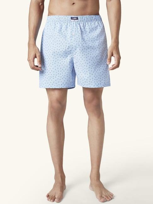 ajile by pantaloons blue cotton regular fit printed boxers