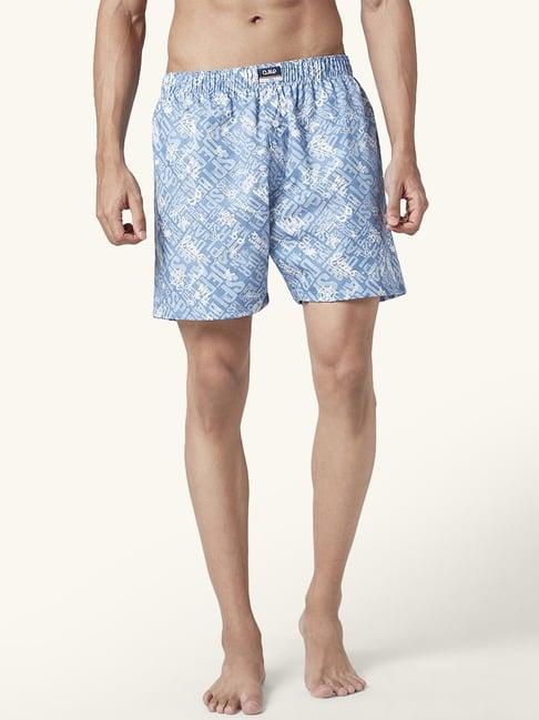 ajile by pantaloons light blue cotton regular fit printed boxers