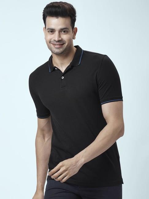 byford by pantaloons black regular fit polo t-shirt